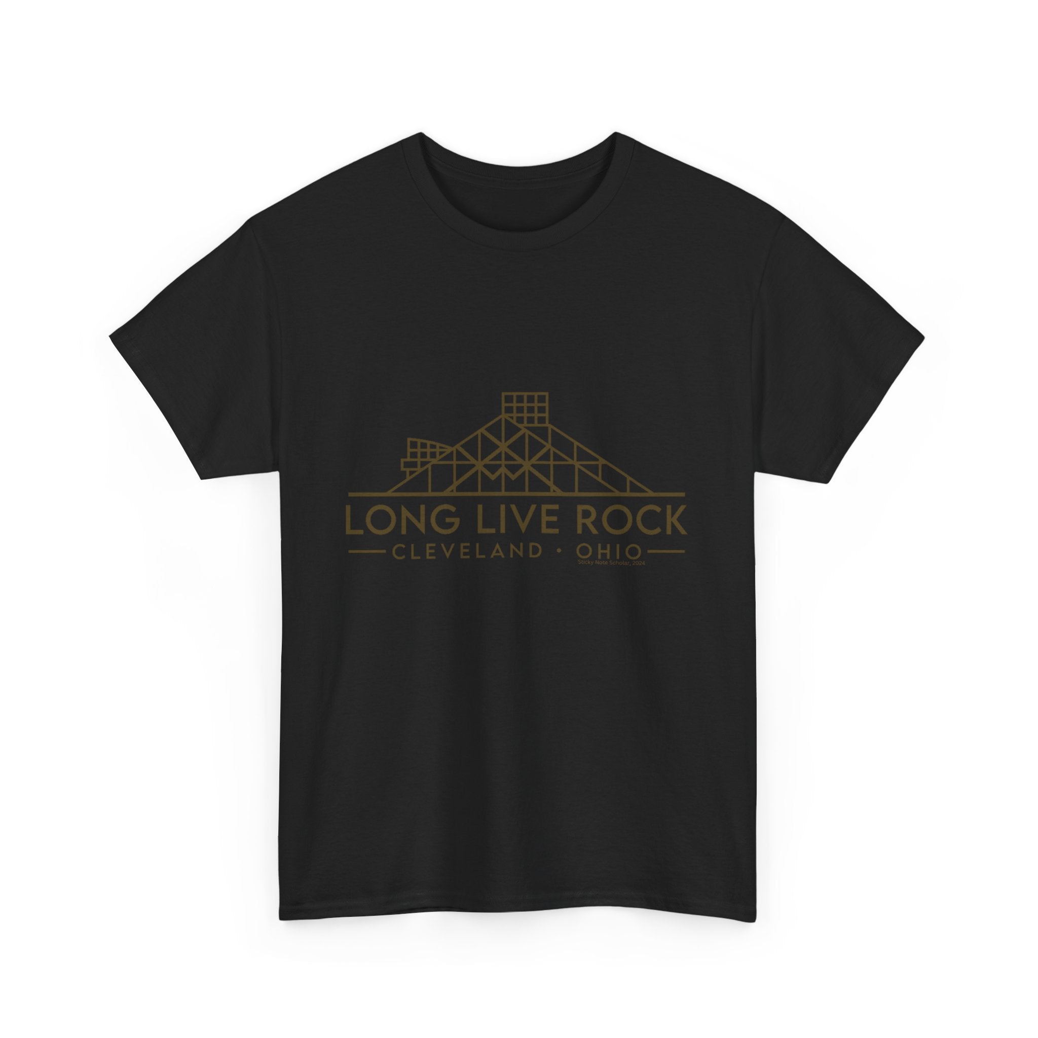 Cleveland Rock Hall (Gold Letters) T-Shirt: Black Collection