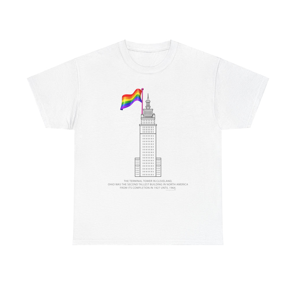 Cleveland Terminal Tower Pride Flag T-Shirt