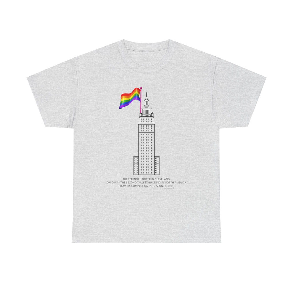 Cleveland Terminal Tower Pride Flag T-Shirt