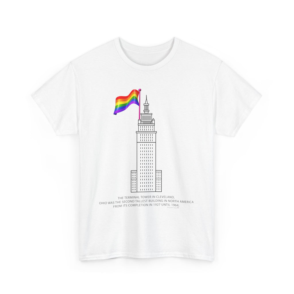 Cleveland Terminal Tower Pride Flag T-Shirt