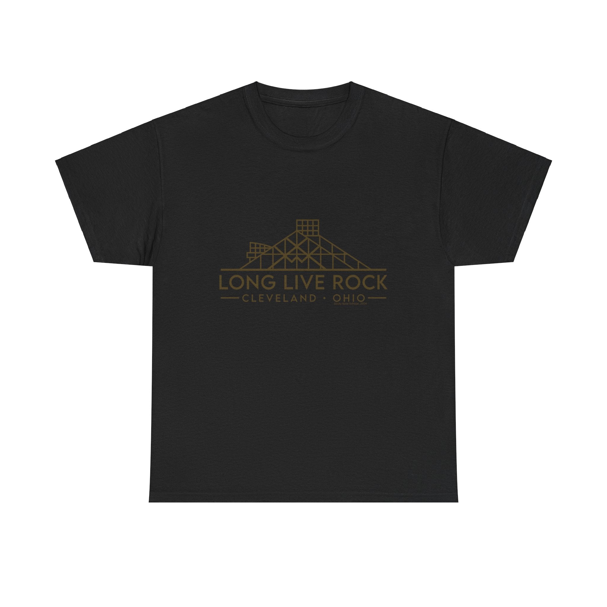 Cleveland Rock Hall (Gold Letters) T-Shirt: Black Collection