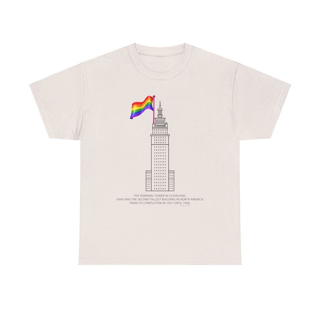 Cleveland Terminal Tower Pride Flag T-Shirt