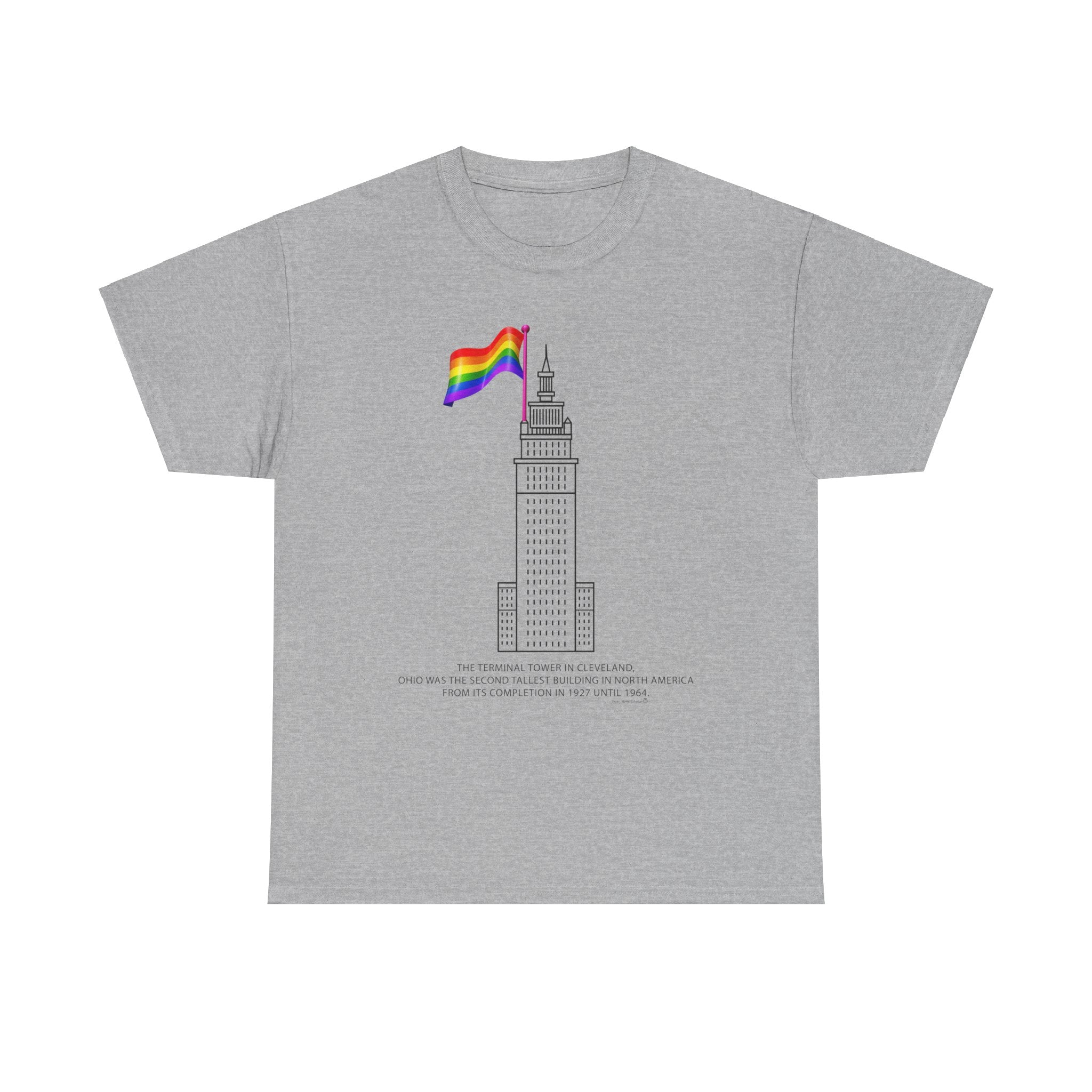 Cleveland Terminal Tower Pride Flag T-Shirt
