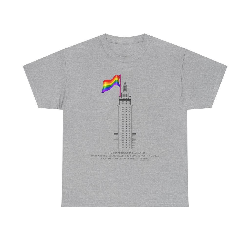 Cleveland Terminal Tower Pride Flag T-Shirt